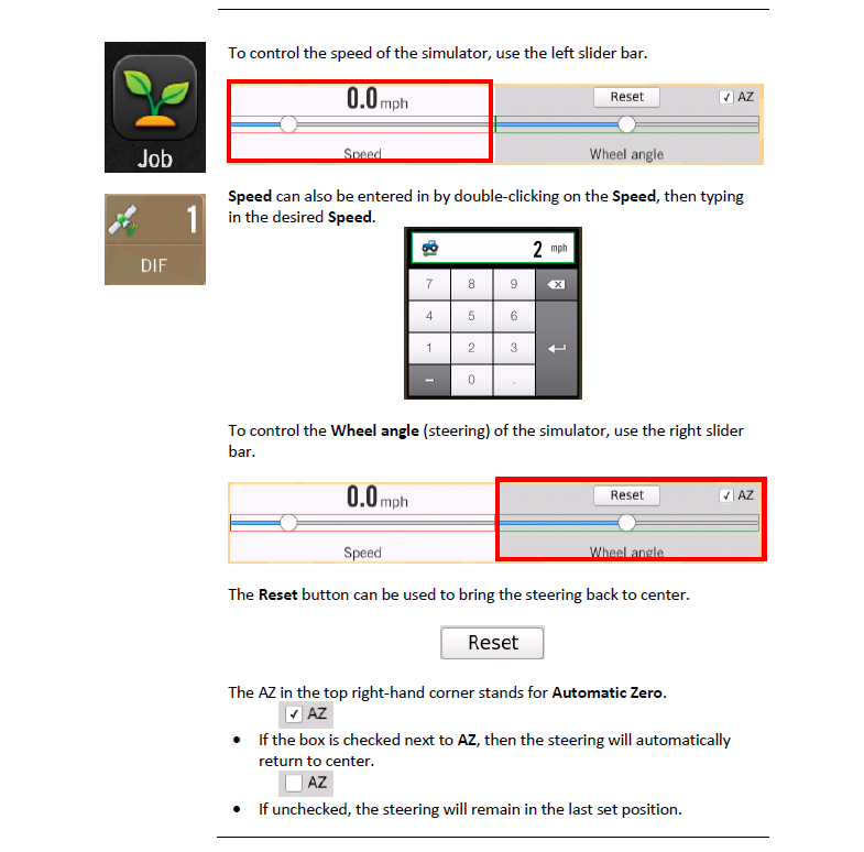 Touch Screen Simulator Outback Guidance