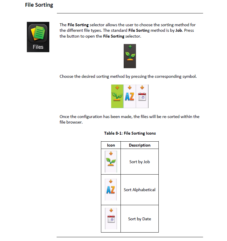 File Sorting Outback Guidance